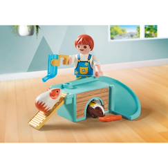 Jouet-Jeux d'imagination-My life enfant avec 2 cochons d'inde et aire de jeux 71746