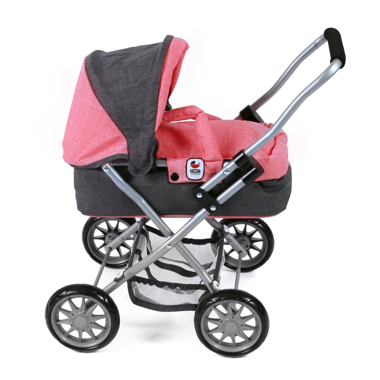 Poussette Landeau Pour Poupée Smarty Gris Et Rose