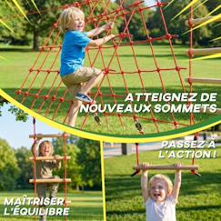 Jouet-Jeux de plein air-Aires de jeux-Autres jeux de jardin-Parcours d'obstacles ninja enfants 10 m charge 100 kg pp rouge