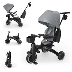 Puériculture-Poussette-Tricycle Évolutif Kinderkraft JAZZ 3 Pliable avec Siège Pivotant, Position Semi-Allongée, Mode Draisienne et Capote UPF 50+