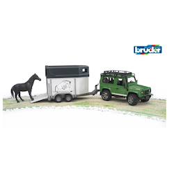 Jouet-Land rover defender avec van pour chevaux et 1 cheva