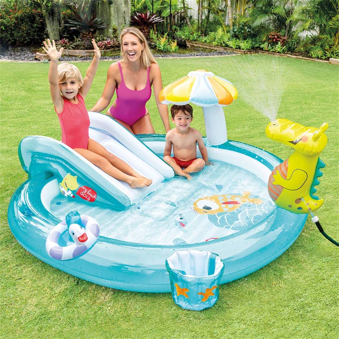 Piscine Enfant Avec Espace De Jeu Bleu (Intex) - Couverture