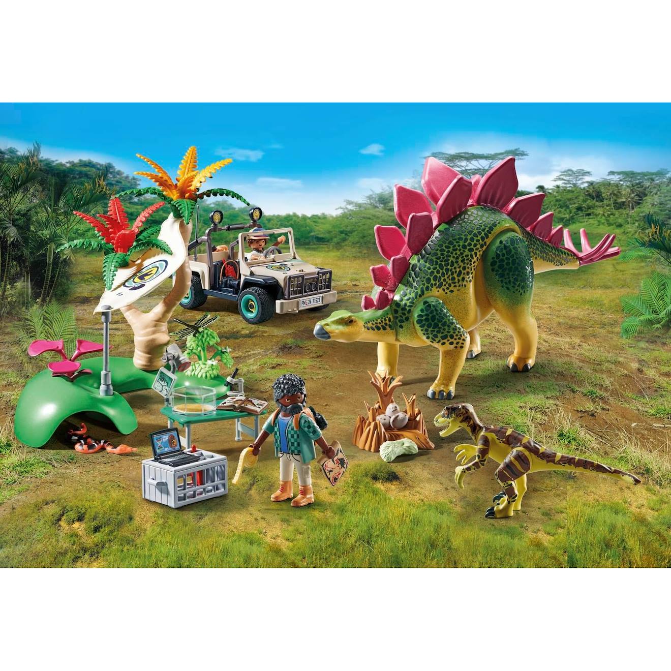Dinos Campement Des Explorateurs Avec Dinosaures 71523 Multicolore