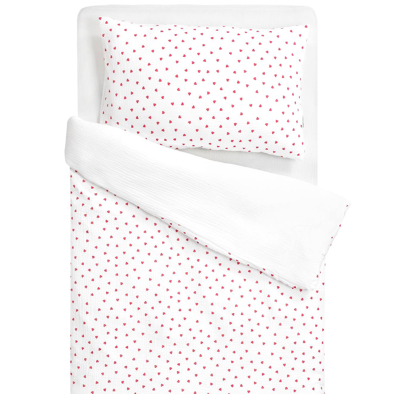 Parure De Lit En Gaze De Coton Réversible Lovio Rouge