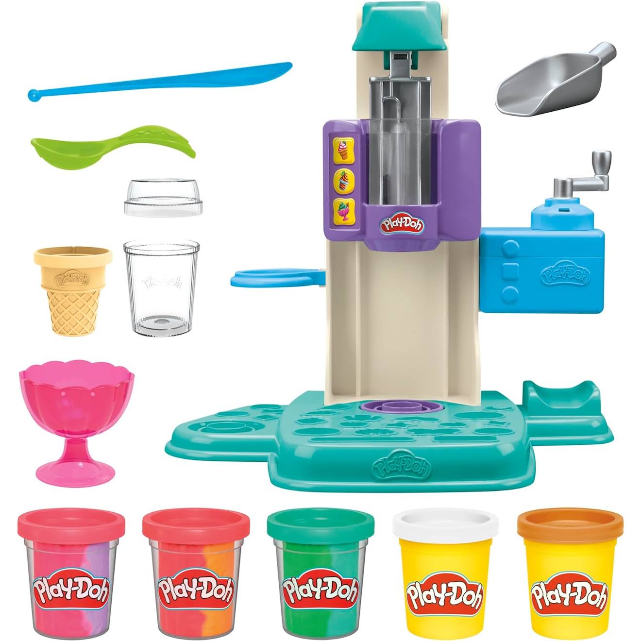 Play-doh Coffret Mes Glaces Arc-en-ciel Avec Pâte À Modeler Multicolore