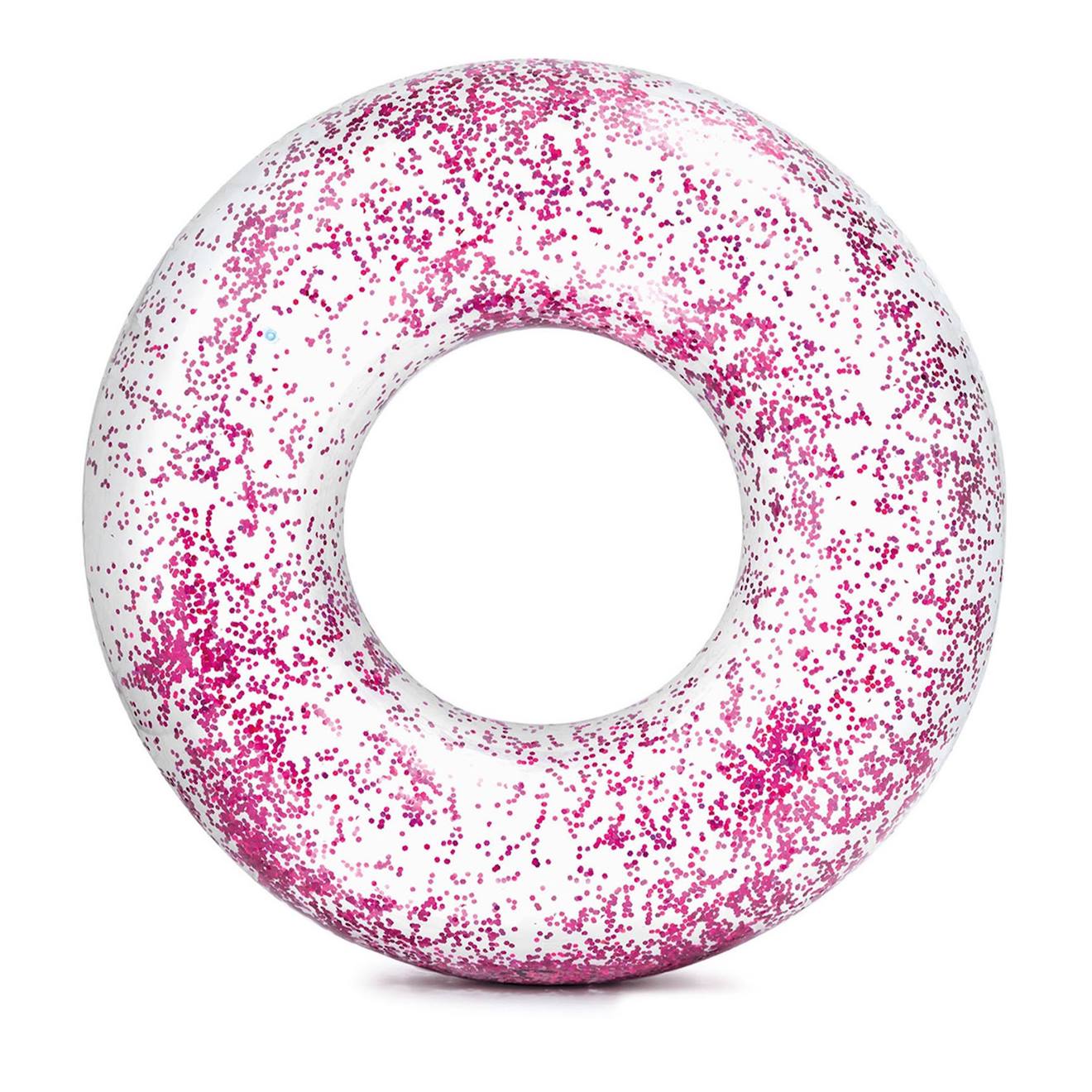Bouée Gonflable Glitter 119 Cm Diam. 1 Pc. Rose Et Doré (Intex) - Couverture