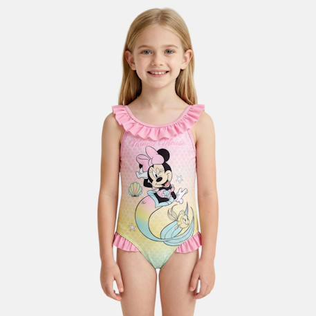 Maillot de bain fille 1 pièce rose motif sirène personnage minnie  - vertbaudet enfant