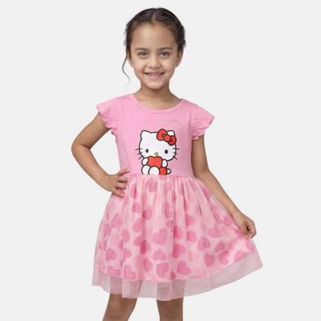 Fille-Robe-Robe fille pour enfant à motif hello kitty