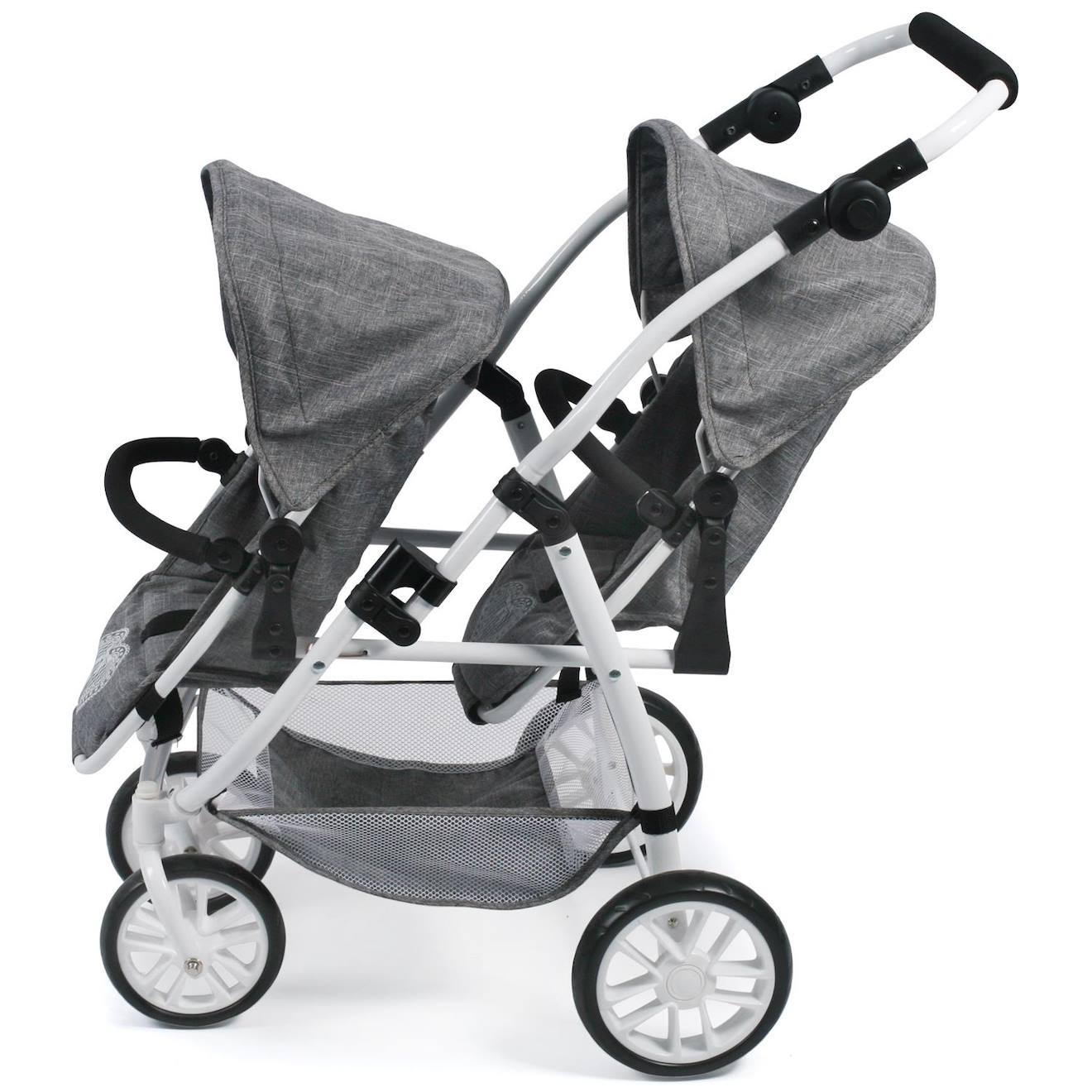 Le Buggy Tandem Vario Pour Poupons Gris