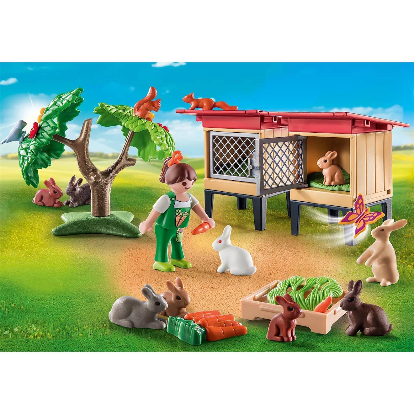 Country Enfant Avec Enclos Et Lapins 71252 Multicolore