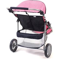 Jouet-Poussette jogger 3 roues pour poupons jumelles