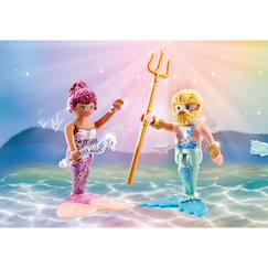 Jouet-Duo : couple de sirène et triton avec sceptre et trident 71799