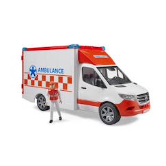 Jouet-Véhicule ambulance mercedes benz sprinter avec conducteur et module son et lumière