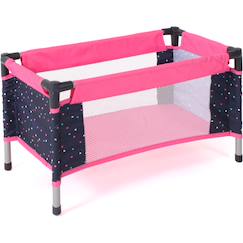 Jouet-Lit de voyage pour poupées rose à pois