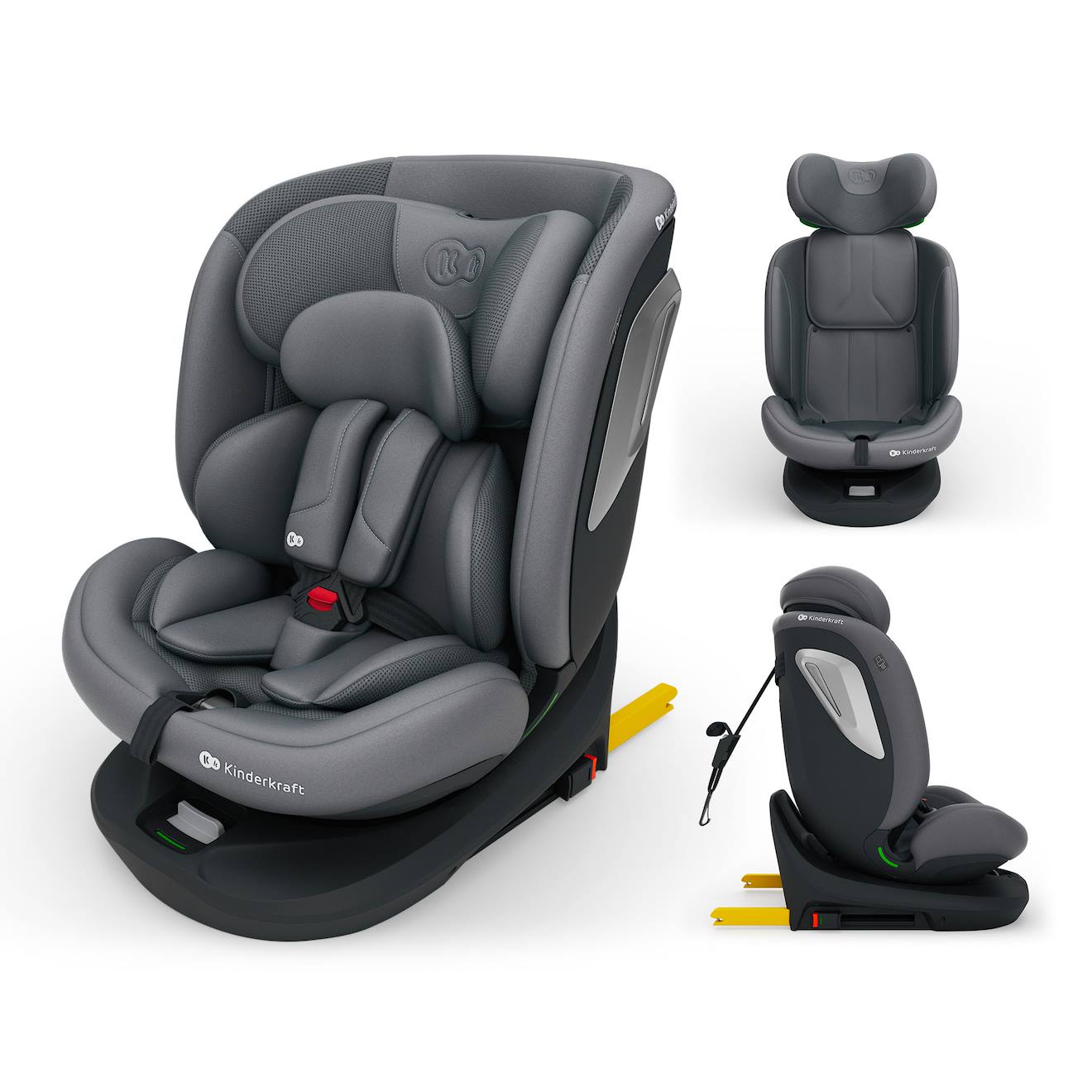 Siège Auto I-grow 2 Plus, I-size 4-en-1 40-150 Cm Pivotant 360°, Isofix, Top Tether, Dos Et Face Route, Protection Latérale, Inclinable, Ventilation, Évolutif 0-12 Ans Gris