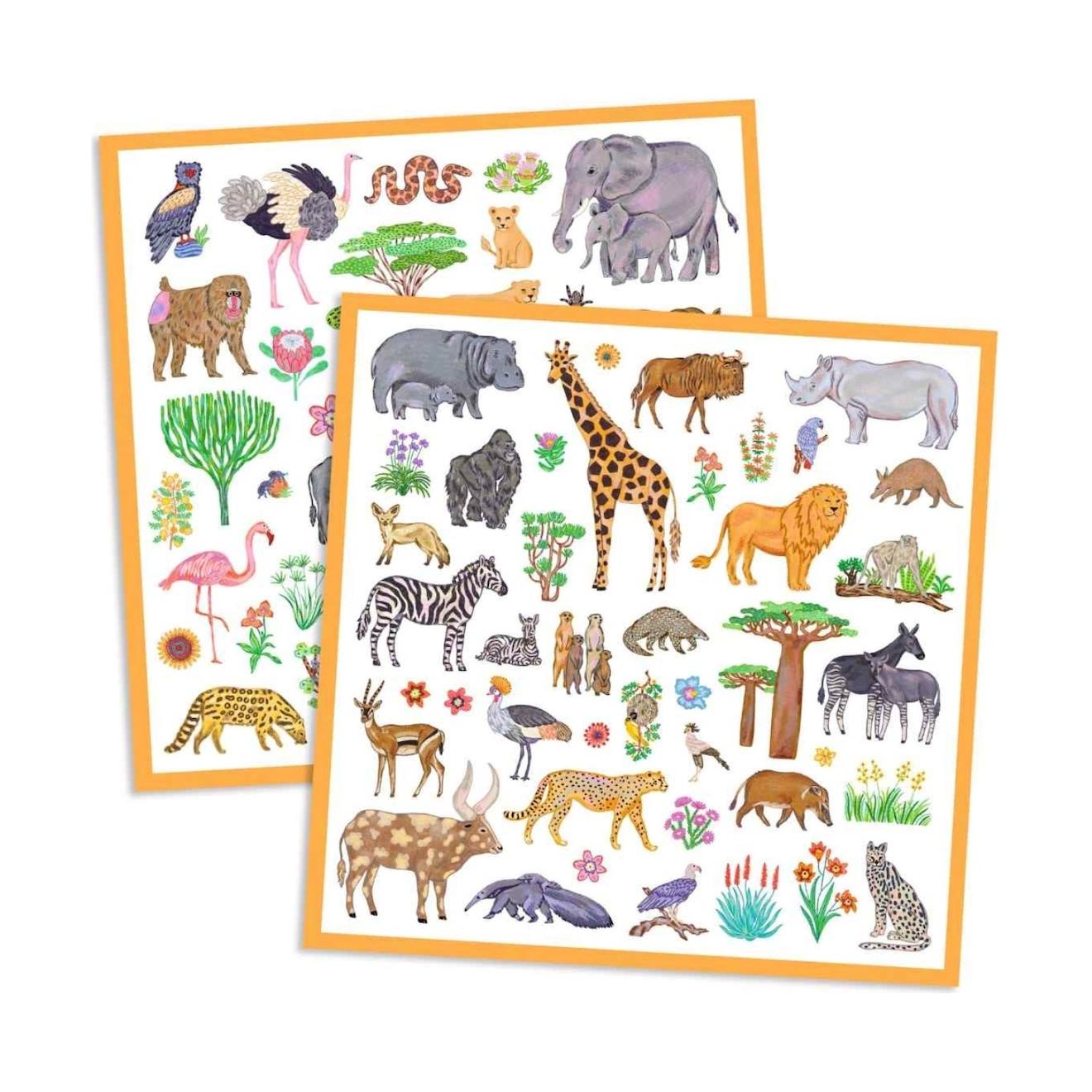 Stickers Kenya, 160 Stickers , Animaux D'afrique Multicolore