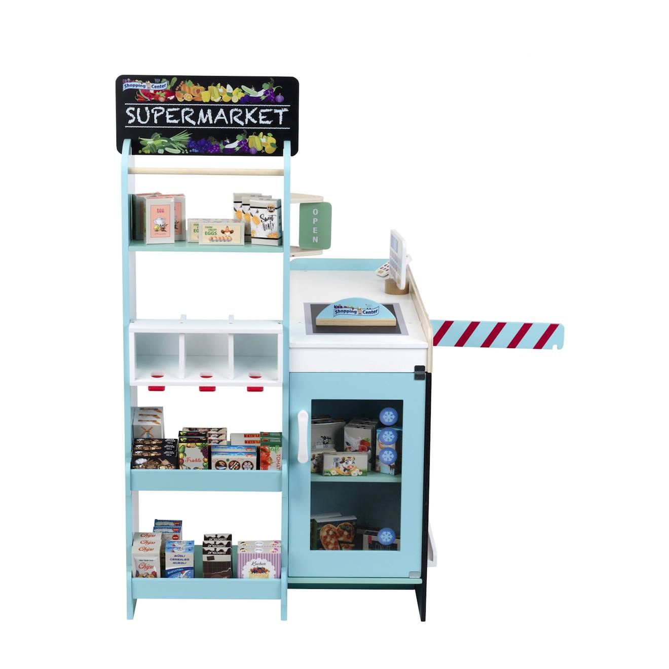Marchande - Supermarché En Bois Avec Accessoires Multicolore