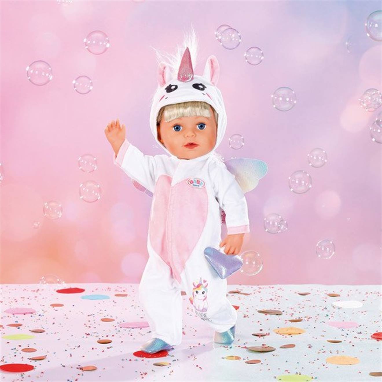 Costume Câlin Licorne Pour Poupée De 43cm Rose