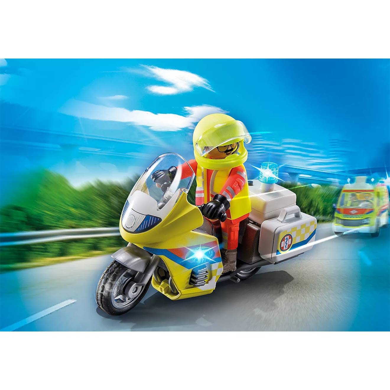 City Life Urgentiste Avec Moto Et Effet Lumineux 71205 Multicolore City Life Urgentiste Avec Moto Et Effet Lumineux 71205 Multicolore