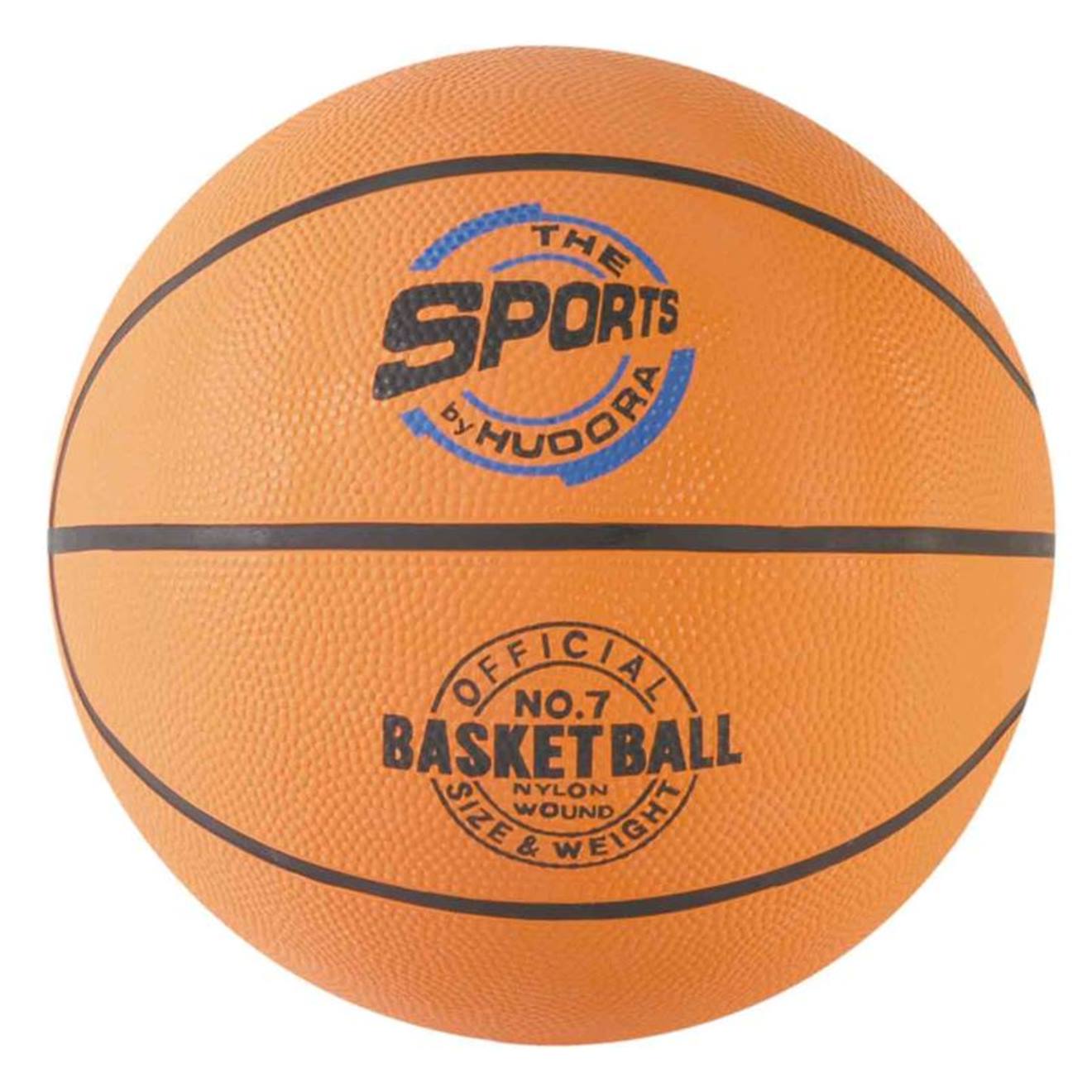Ensemble Ballon De Basket Et Pompe Orange Et Bleu