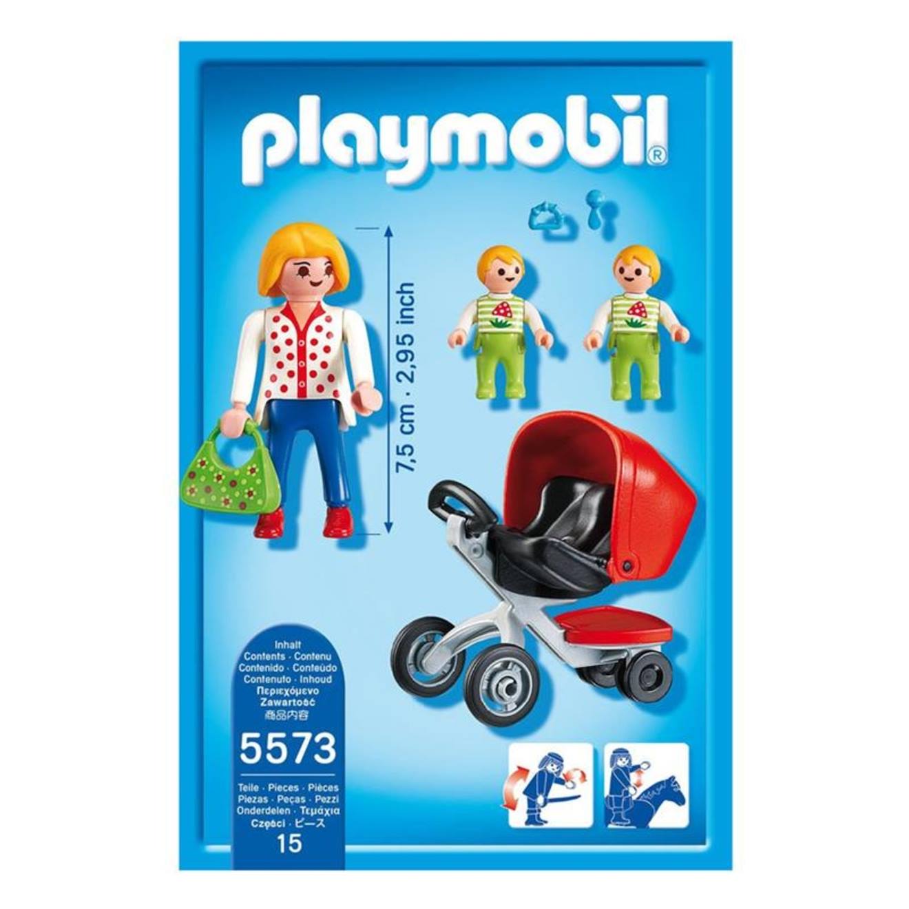 City Life - Maman Avec Jumeaux Et Landau 5573 Multicolore