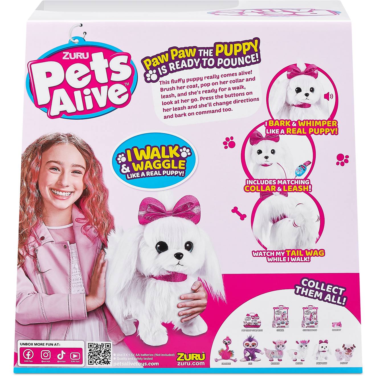 Pets Alive - Paw Paw Peluche Interactive Blanc