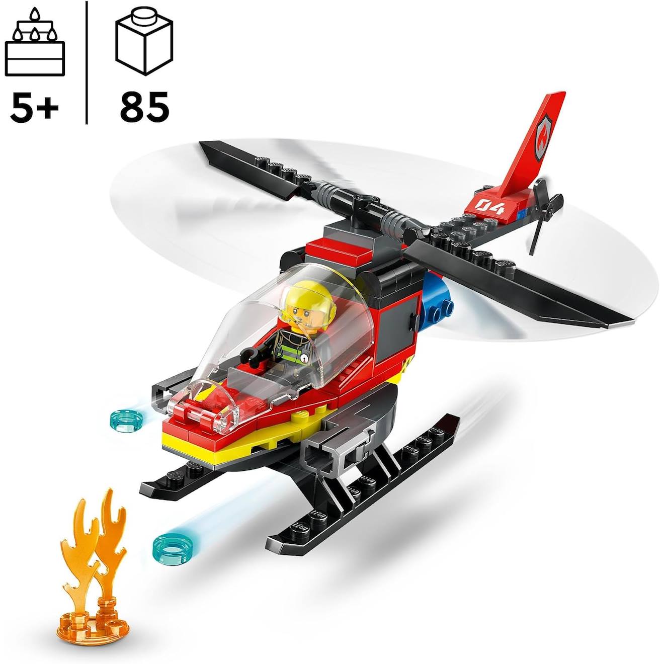 L'hélicoptère De Secours Des Pompiers 60411 Multicolore