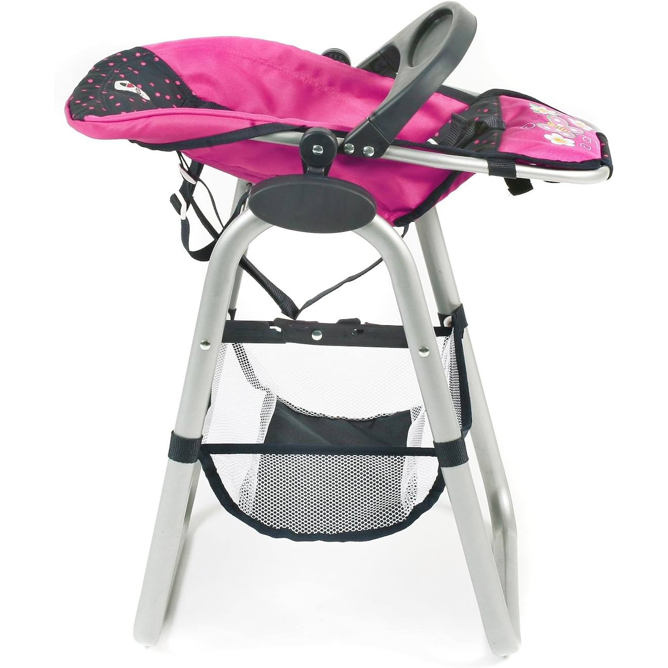 Chaise Haute Pour Poupées - Design Marine Et Rose À Pois. Noir Et Rose Chaise Haute Pour Poupées - Design Marine Et Rose À Pois. Noir Et Rose