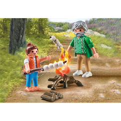 -My life grand-père avec petite fille et feu de camp 71513