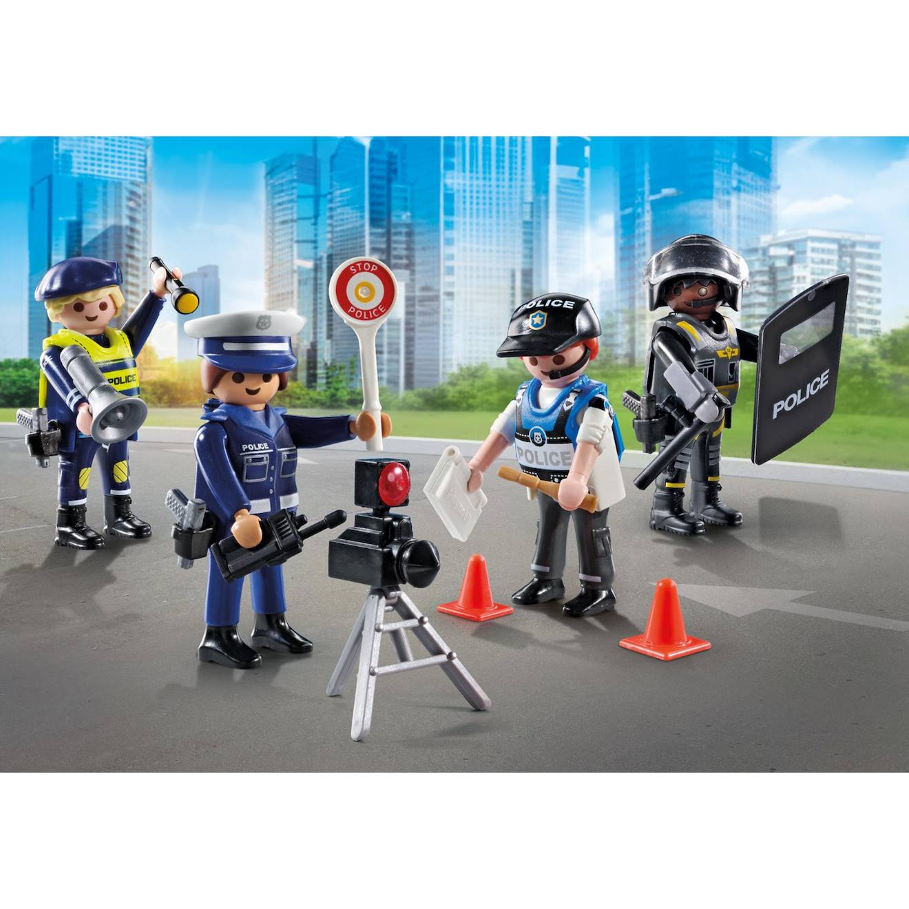 Action Heroes Set Métiers De La Police : 4 Policiers Différents 71730 Multicolore Action Heroes Set Métiers De La Police : 4 Policiers Différents 71730 Multicolore