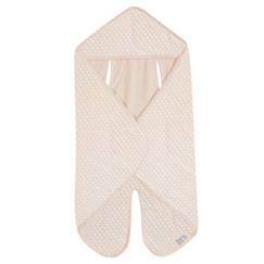 Puériculture-Couverture enveloppante en coton bio motif pois en relief frosty almond