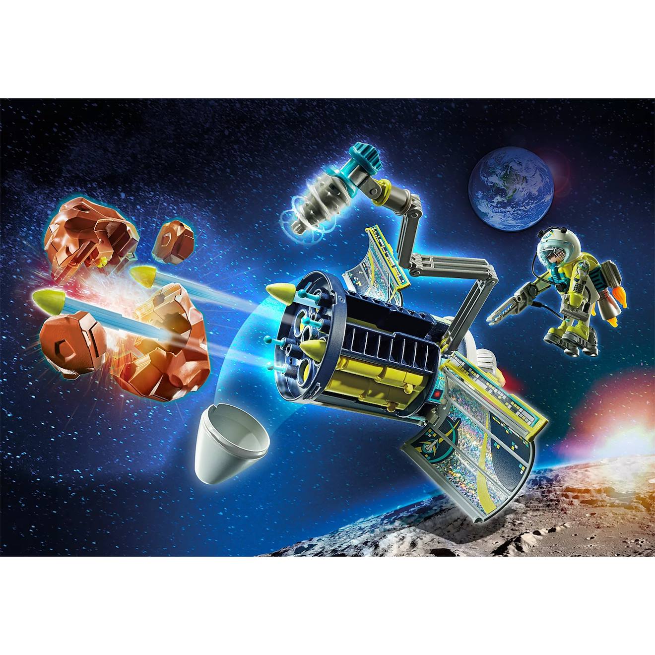 Space Spationaute et Satellite 71369 Multicolore