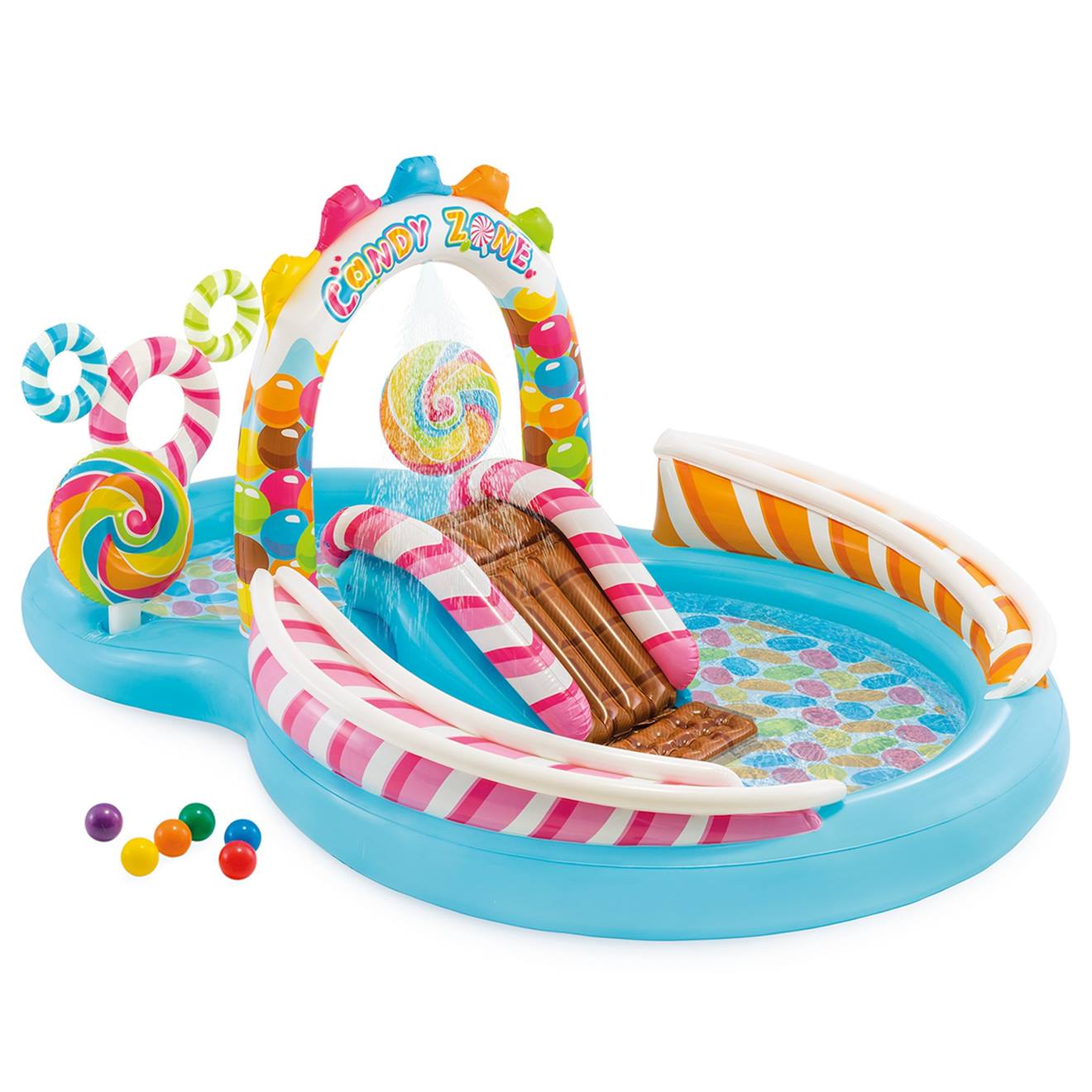 Piscine Avec Aire De Jeux Aquatiques Candy Zone Multicolore
