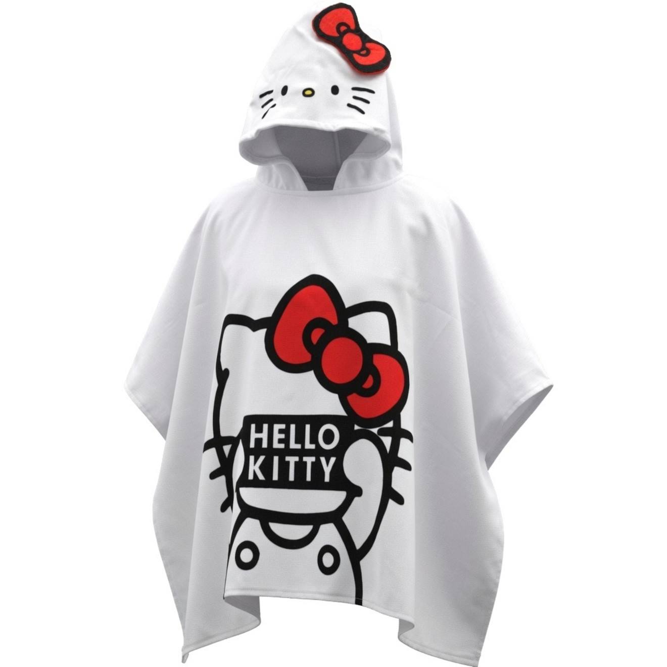 Poncho De Bain Hello Kitty Coton Blanc