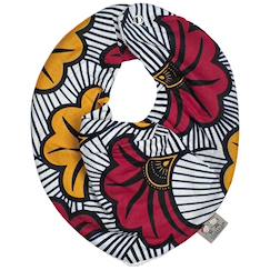 Puériculture-Repas-Bavoir-Bavoir bandana cache-cou réversible wax fleurs de mariage