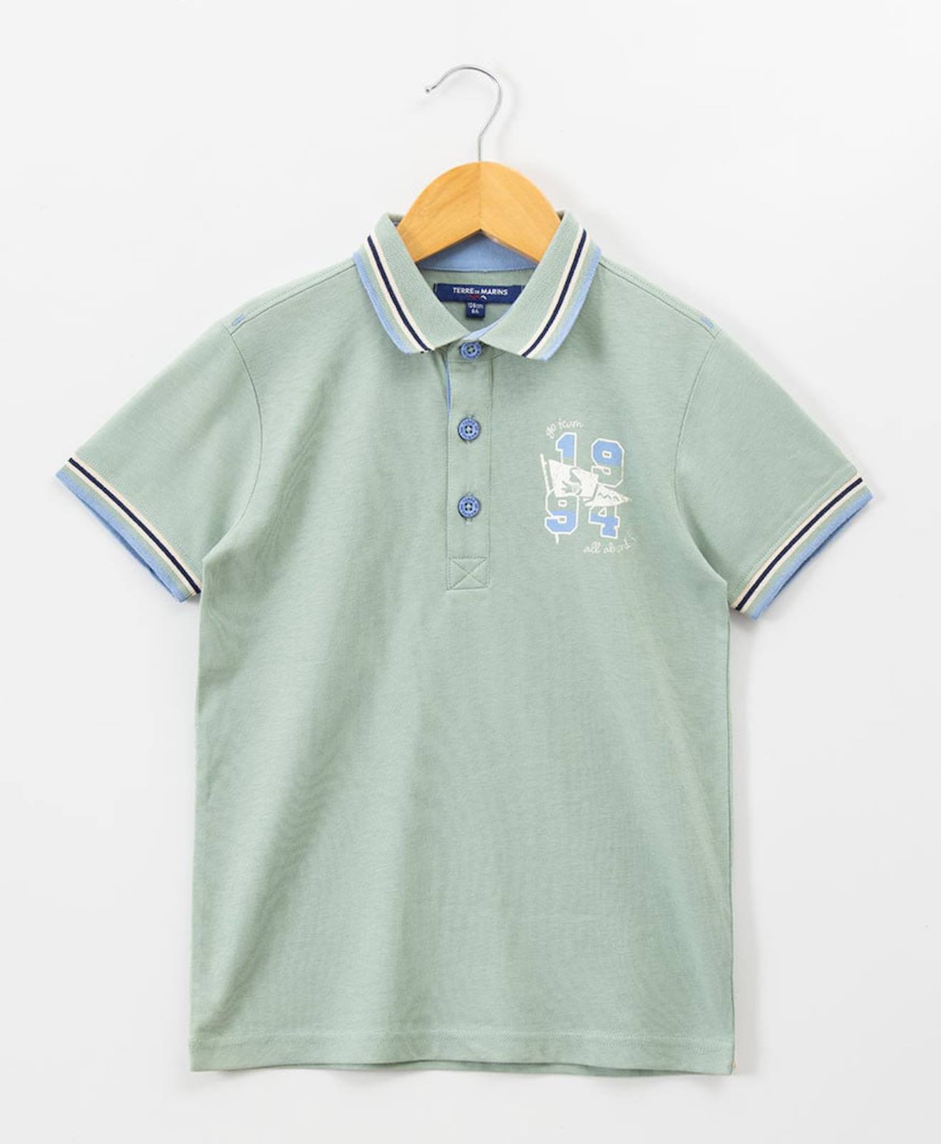 Polo Manches Courtes 100% Coton Garçon Vert