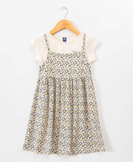 Fille-Ensemble robe + haut 100% coton fille