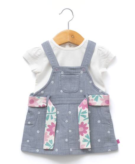 Bébé-Ensemble robe + haut 100% coton bébé fille
