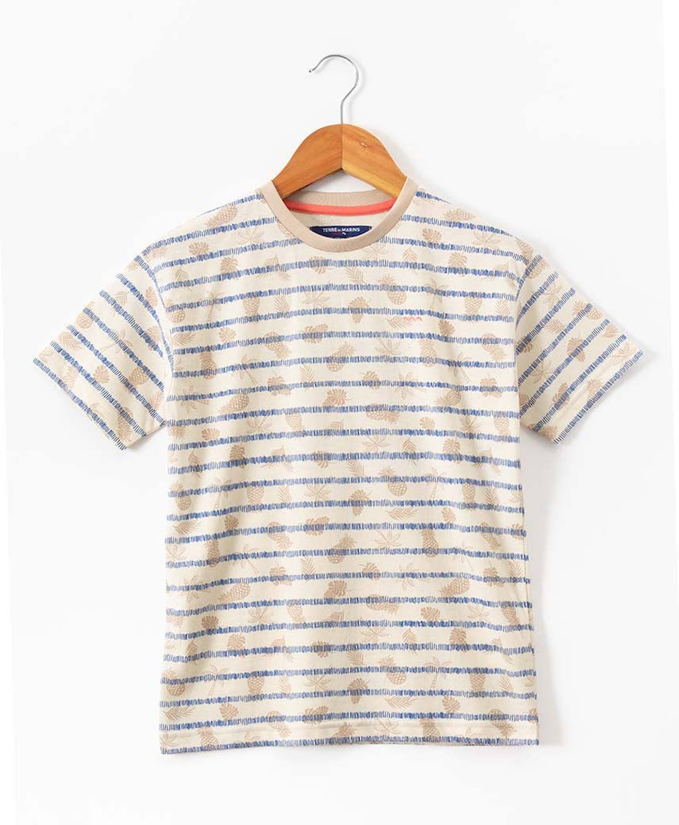 T-shirt Manches Courtes 100 Coton Garon Imprime Fond Grege 13 €