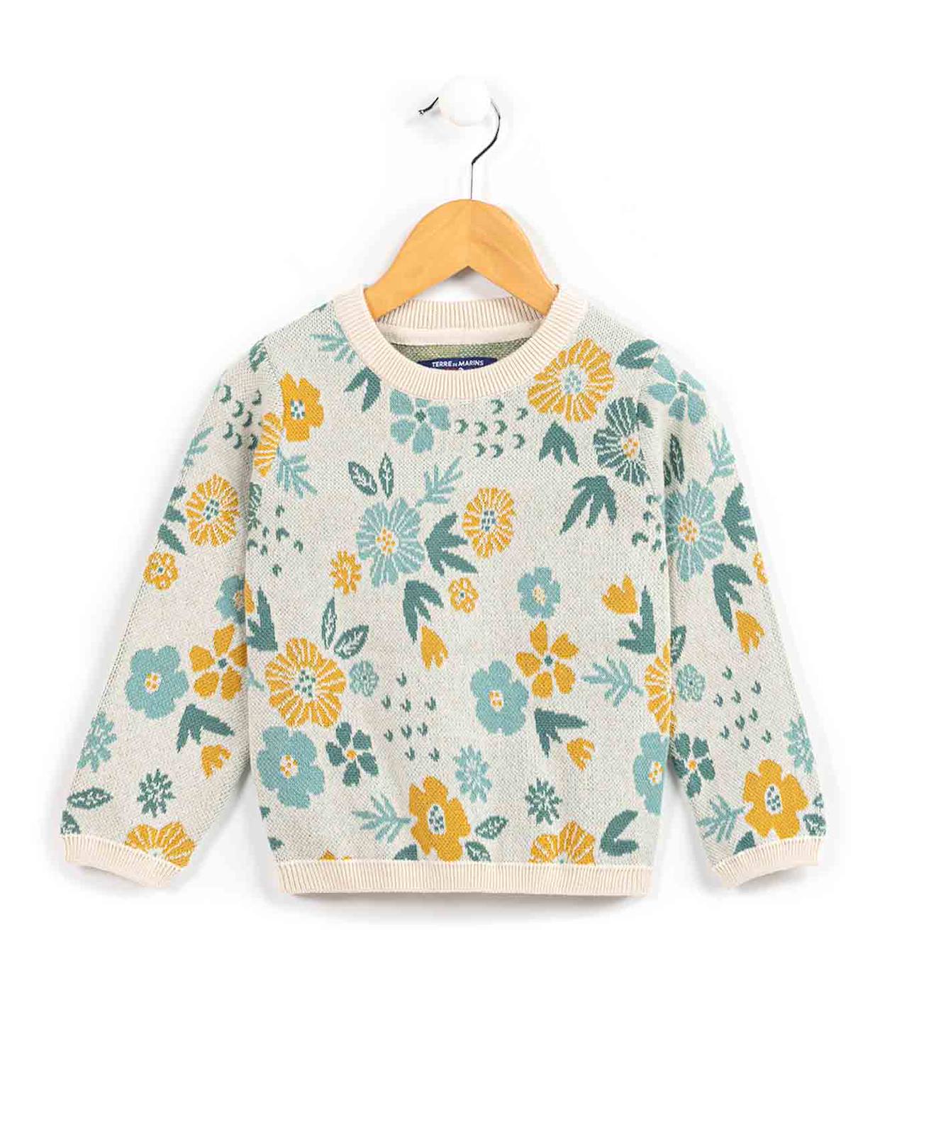 Pull Fille Imprime Jaune