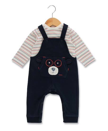 Bébé-Ensemble salopette + haut 100% coton bébé garçon