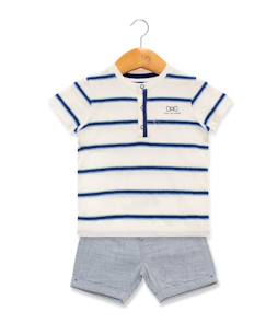 -Ensemble short + haut 100% coton bébé garçon