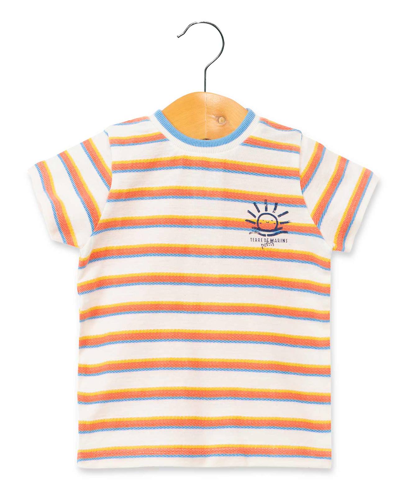 T-shirt Manches Courtes 100 Coton Bb Garon Raye Multicolore 8 €