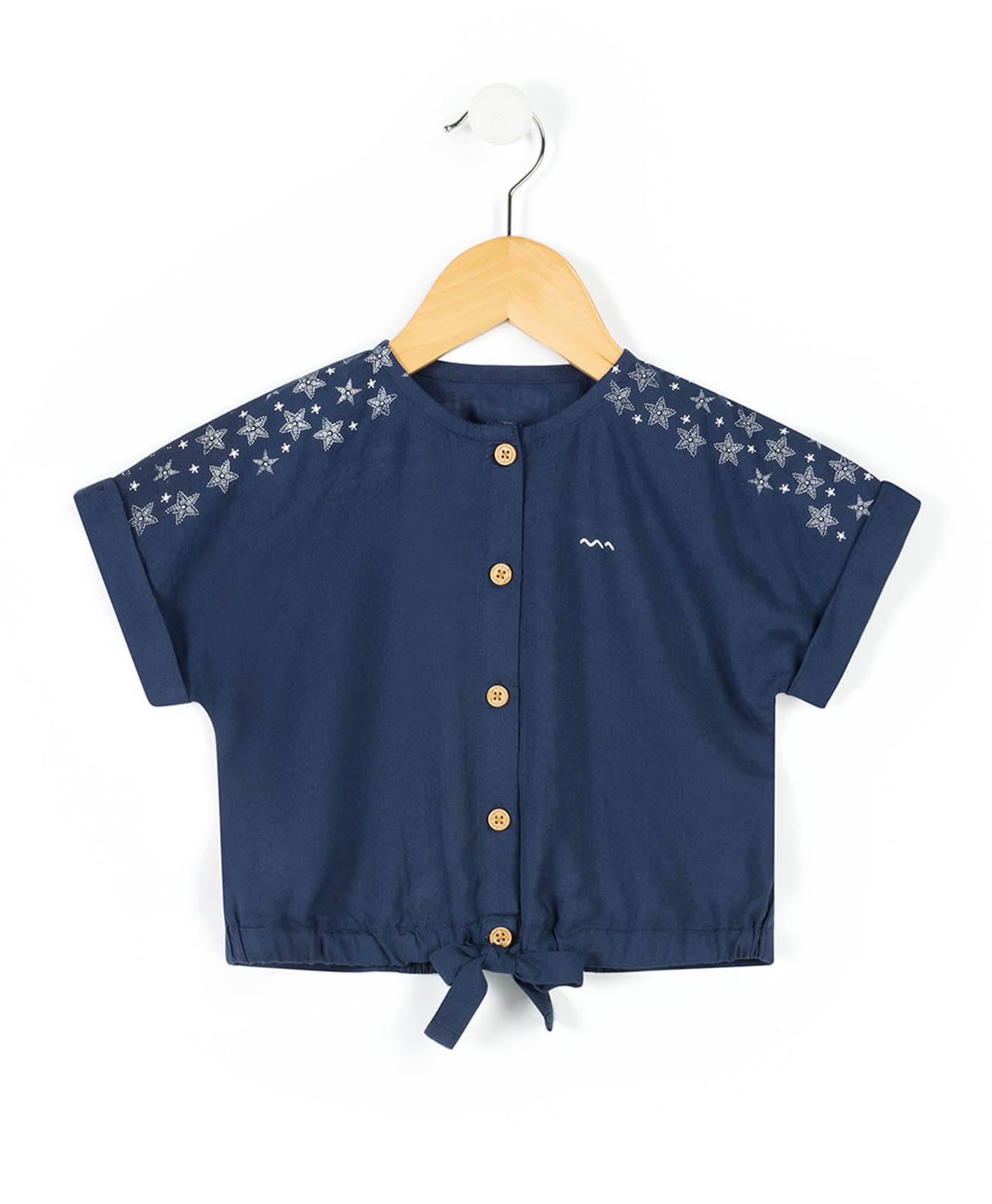 Blouse Manches Courtes Fille Marine