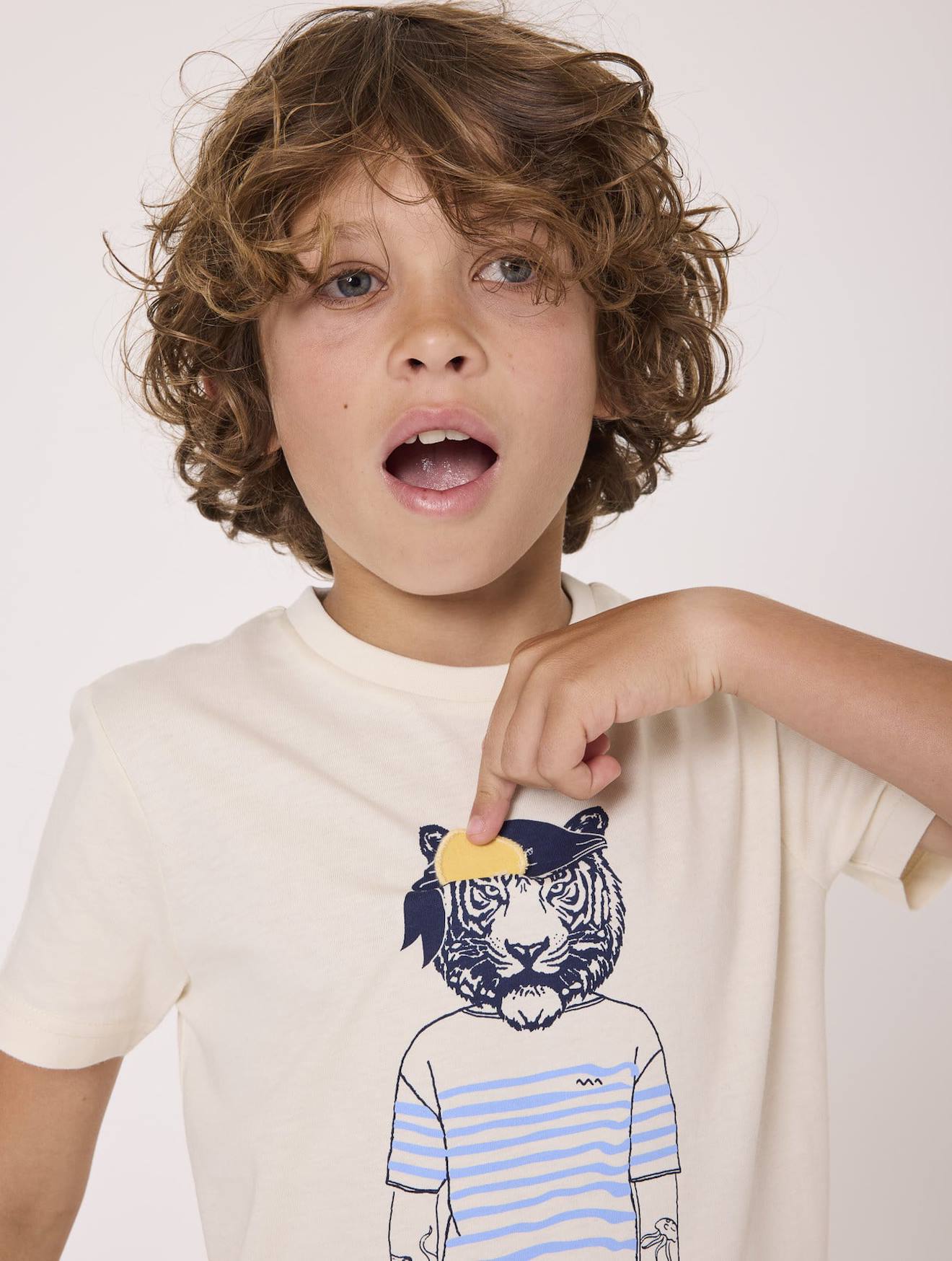 T-shirt Manches Courtes 100% Coton Garçon Grege