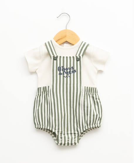Ensemble salopette + haut 100% coton bébé garçon  - vertbaudet enfant