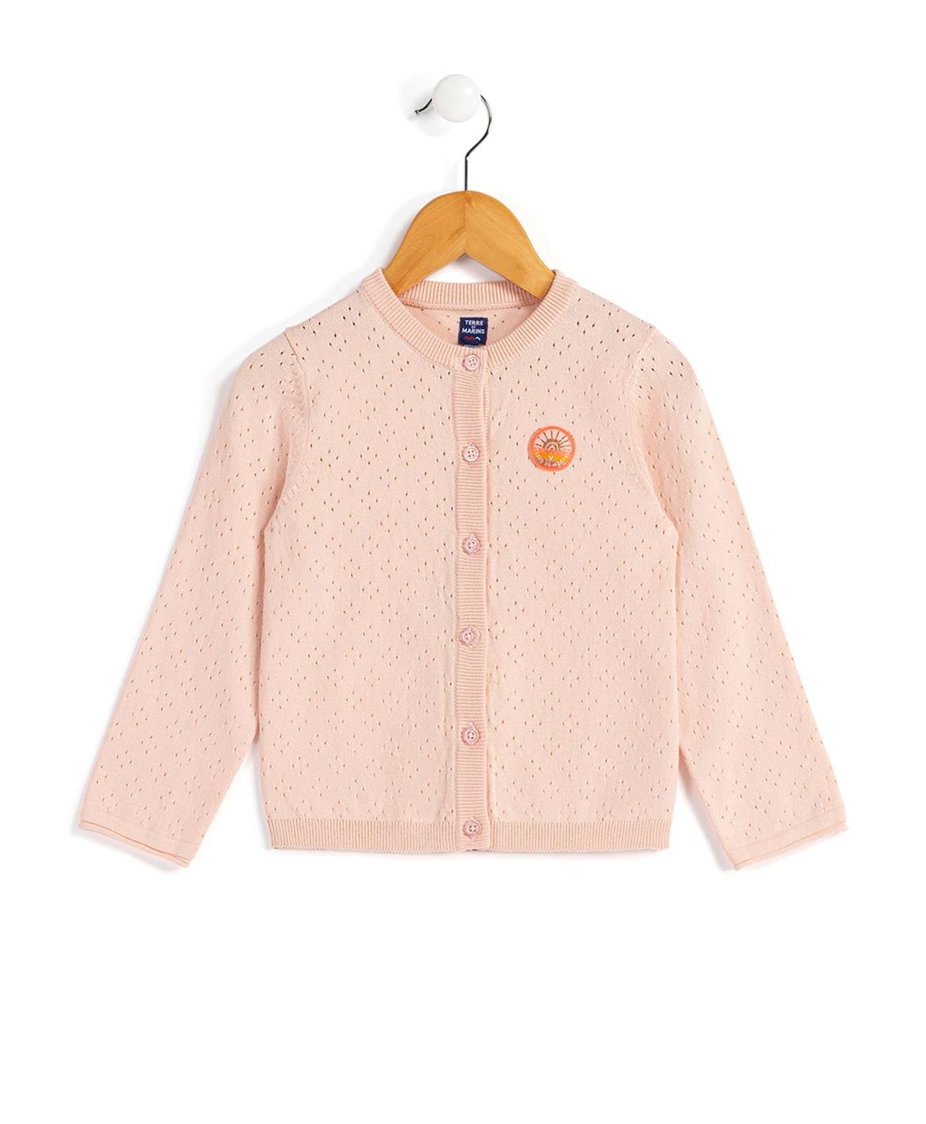 Gilet Fille Rose Pale