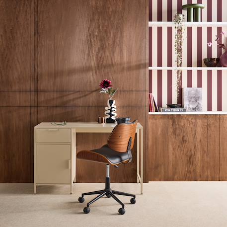 Bureau enfant acier laminé 1 tiroir Beige+Bleu+Kaki+Noir+Terracotta 1 - vertbaudet enfant 