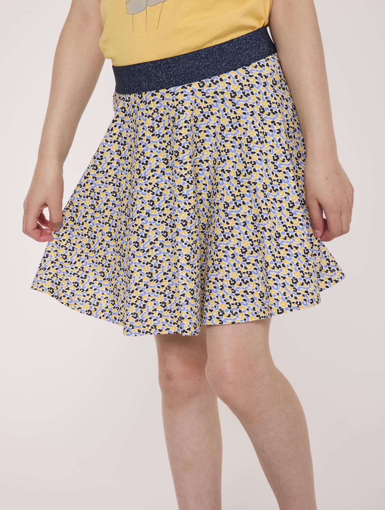 Jupe Short 100 Coton Fille Imprime Bleu Fond Grege 20 €