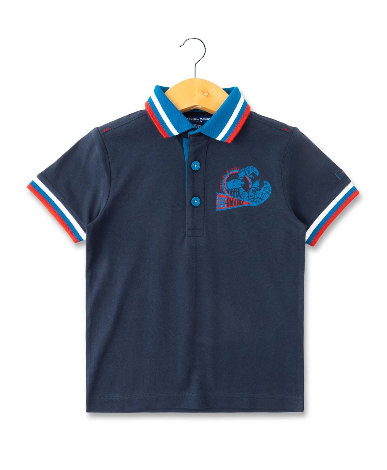 Polo Manches Courtes 100% Coton Garçon Indigo